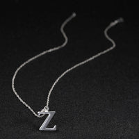 Sterling Silver Plated Necklace Women Pendant Initial Letter Alphabet B375