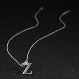 Sterling Silver Plated Necklace Women Pendant Initial Letter Alphabet B375