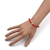 Adjustable Nylon Braided Stainless Steel Bracelet Hamsa Fatima Black Red Z149