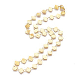 Stainless Steel Chain Necklaces Lobster Rhombus Gold 16.37 inches 41.6cm Z555