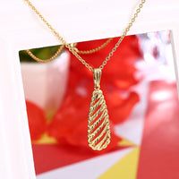 Yellow Gold Plated Necklace Pendant Drop 19 Inches 1MM Lobster Clasp B300