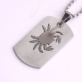 Stainless Steel Pendant 0.912X1.64 Inch Square tags Constellation Necklace B162