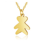 Stainless Steel Pendant Necklace Bear Silver 15.7" 1.5mm  Z627