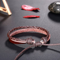 Leather Bracelet Adjustable Size 9MM Lace up  L471