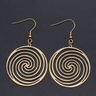 201 Stainless Steel Dangle Earrings Vortex Stainless Steel Color 59mm 0.6mm P200