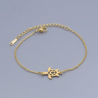 201 Stainless Steel Link Bracelet Lobster Turtle Silver Gold Adjustable P254