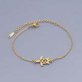 201 Stainless Steel Link Bracelet Lobster Turtle Silver Gold Adjustable P254