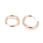 Stainless Steel Hoop Earrings Rose Gold Purple Black Huggie 1" Pin 1mm  P623