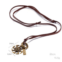 Genuine Leather Necklace Pendant  Adjustable Size Slide Clasp B469