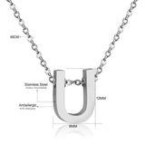 Stainless Steel Women's Unisex 18 Inch Necklace Pendant Letter Lobster Clasp S3