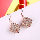 Yellow Gold Plated Earrings Drop Dangle Fish Hook Clasp L643