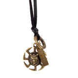 Genuine Leather Necklace Pendant  Adjustable Size Slide Clasp B469