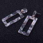 Ear Studs Alloy Cellulose Acetate(Resin) Rectangle Blue 50x20mm Pin 0.7mm  P573