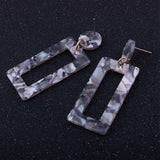 Ear Studs Alloy Cellulose Acetate(Resin) Rectangle Blue 50x20mm Pin 0.7mm  P573