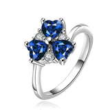 Sterling Silver Plated Heart CleverZirconia Flower Band Ring Size 8 B143