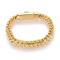 304 Stainless Steel Chain Bracelet Bayonet Clasp Gold 8.5" 6mm A107