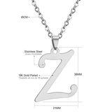 Stainless Steel Women's Unisex 18 Inch Necklace Pendant Letter Lobster Clasp S2