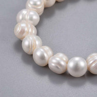 Natural Pearl Beads Stretch Bracelets 2"(5.2cm)  6-10MM Pear Size P507