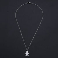 Stainless Steel Pendant Necklace Lobster Clasp Boy Silver Gold 15.7" 1.5mm P55