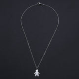 Stainless Steel Pendant Necklace Lobster Clasp Boy Silver Gold 15.7" 1.5mm P55