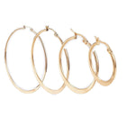 Stainless Steel Hoop Earrings Rose Gold Silver 0.6" To 2.8" Pin 0.7x1mm  P561