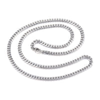 Stainless Steel Curb Chain Necklace Lobster Clasp 29.5" 5mm P35