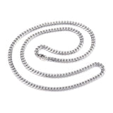 Stainless Steel Curb Chain Necklace Lobster Clasp 29.5" 5mm P35