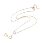 Stainless Steel Set Earring Pendant Necklace Heart Gold 18" P842