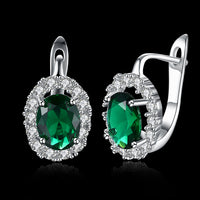 Platinum Plated Earrings  Hoop Huggies AAA Zirconia Latch Back Clasp L583