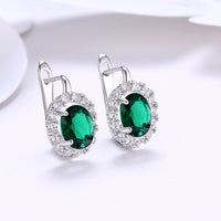 Platinum Plated Earrings  Hoop Huggies AAA Zirconia Latch Back Clasp L583