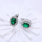 Platinum Plated Earrings  Hoop Huggies AAA Zirconia Latch Back Clasp L583