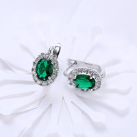 Platinum Plated Earrings  Hoop Huggies AAA Zirconia Latch Back Clasp L583