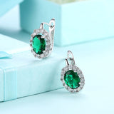 Platinum Plated Earrings  Hoop Huggies AAA Zirconia Latch Back Clasp L583