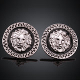 Rose Gold Platinum Plated Black Earrings Clip On Push Back Lion 1" L319