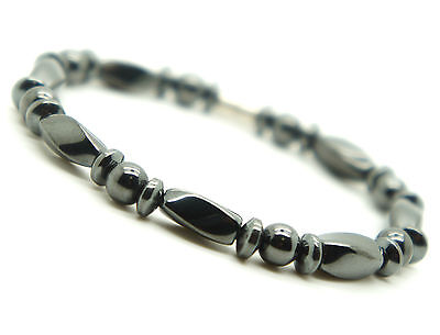 Hematite Beads Bracelet Magnetic Clasp Pain Relief Energy Powerful 7.5"