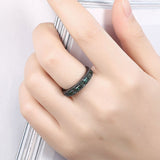 Gold Plated Black Gunmetal P Fashion Ring AAA Zirconia Men's Women Unisex B317