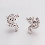 Rose Gold Platinum Plated Earrings AAA Zirconia Push Back Sugar Glider .52" L289