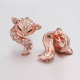 Rose Gold Platinum Plated Earrings AAA Zirconia Push Back Sugar Glider .52" L289