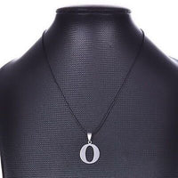 Stainless Steel Leather Necklace Pendant Lover Letter Initial Alphabet