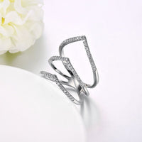 Rose Gold Platinum  Plated Fashion Ring AAA Zirconia Women knuckle B312