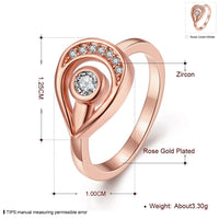 Rose Gold Platinum Plated Fashion Ring AAA Zirconia Women B256