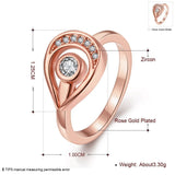 Rose Gold Platinum Plated Fashion Ring AAA Zirconia Women B256