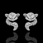 Rose Gold Platinum Plated Earrings AAA Zirconia Push Back Sugar Glider .52" L289