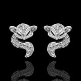 Rose Gold Platinum Plated Earrings AAA Zirconia Push Back Sugar Glider .52" L289