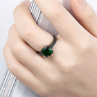 Gold Plated Black Gunmetal  P Fashion Ring AAA Zirconia Women B315