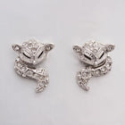 Rose Gold Platinum Plated Earrings AAA Zirconia Push Back Sugar Glider .52" L289
