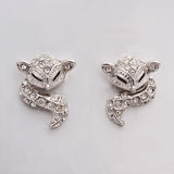 Rose Gold Platinum Plated Earrings AAA Zirconia Push Back Sugar Glider .52" L289