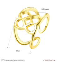 Rose Gold Platinum Plated Fashion Ring Women Open Double Line B476