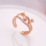 Rose Gold Platinum  Plated Fashion Ring  AAA Zirconia Women knuckle B336