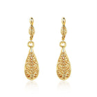 Rose Gold Platinum Plated Earrings Drop Dangle French Pierced .36" L243
